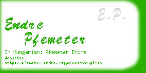 endre pfemeter business card